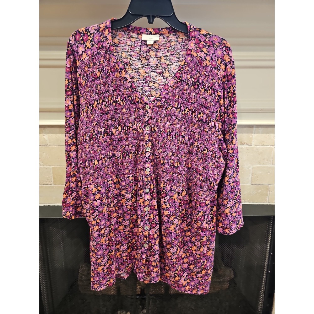 J. Jill Floral Button Down Bliuse Womens 2XL
